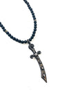 Black Rhodium & Diamond Dagger Necklace